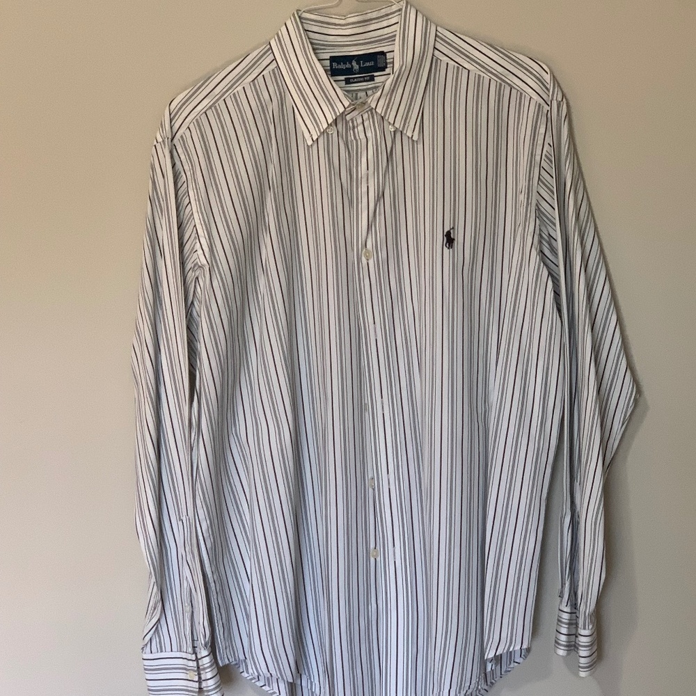 Mens Button Down Polo Dress Shirt